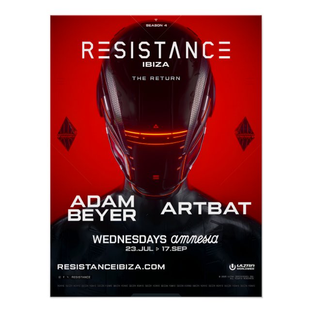 RESISTANCE - Amnesia Club Poster (Front)
