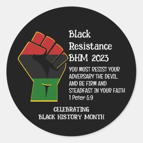 Resistance BLACK HISTORY MONTH 2023 Classic Round Sticker