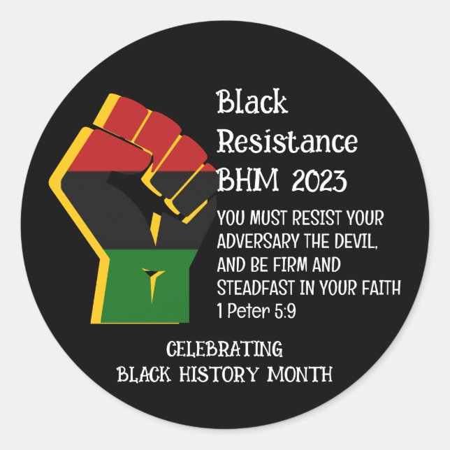 Resistance BLACK HISTORY MONTH 2023 Classic Round Sticker (Front)