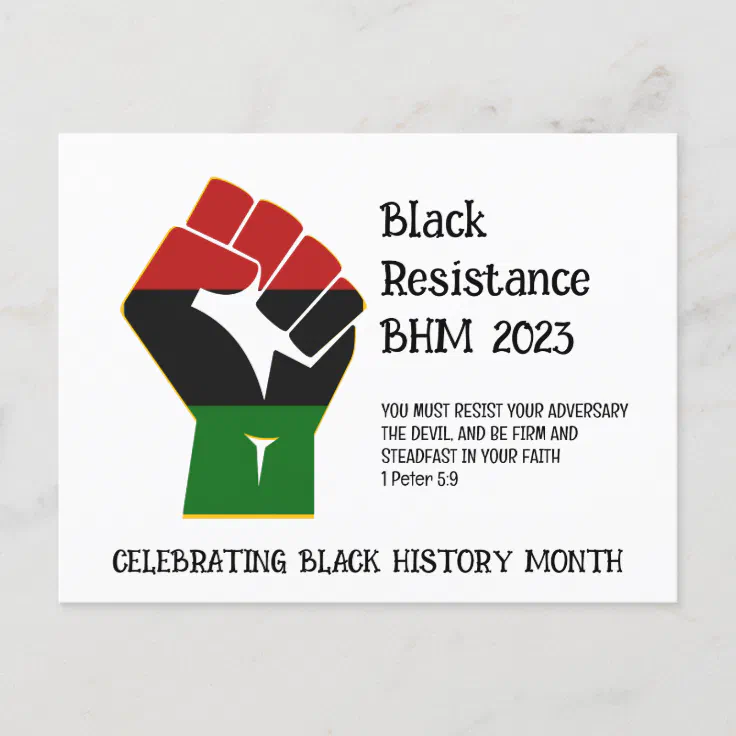 Resistance BLACK HISTORY MONTH Postcard | Zazzle