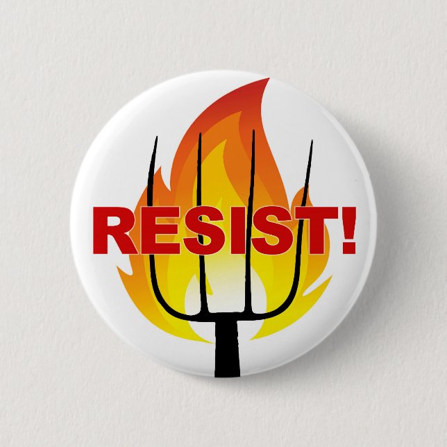 Resistance Torch and Pitchfork Button (Front)