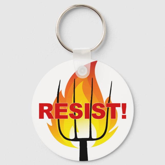 Resistance Torch and Pitchfork Keychain (Front)