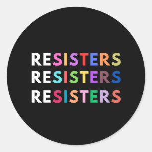 RESISTERS Anti-authoritarian Rainbow Classic Round Sticker