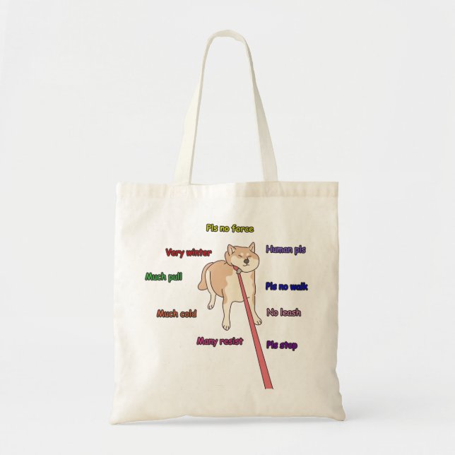 Resisting Shiba inu Tote Bag (Front)