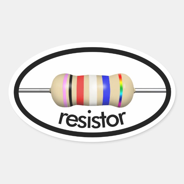 resistor ellipse sticker with text (Front)