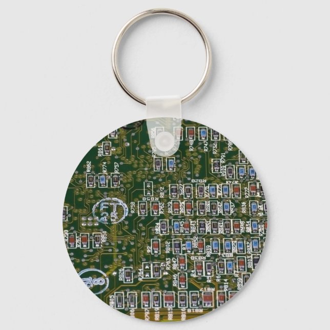 Resistors on a Circuit Board Keychain (Front)