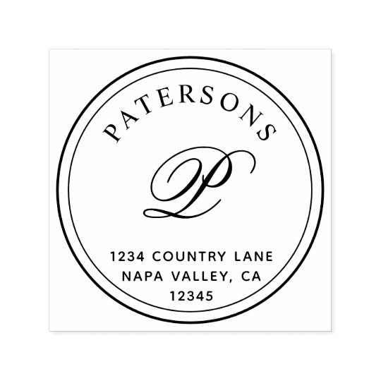 (RESIZED) Classic Monogram Return Address Self-inking Stamp | Zazzle.com