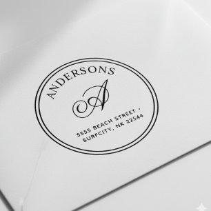 (RESIZED) Elegant Monogram Return Address Self-ink Rubber Stamp