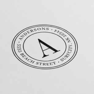 (RESIZED) Elegant Monogram Return Address Self-ink Rubber Stamp