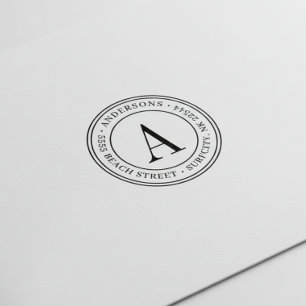 (RESIZED) Elegant Monogram Return Address Self-ink Self-inking Stamp