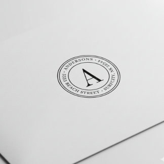 (RESIZED) Elegant Monogram Return Address Self-ink Self-inking Stamp