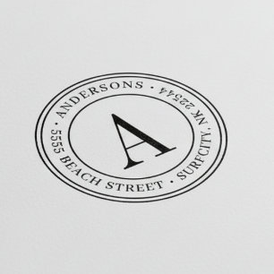 (RESIZED) Elegant Monogram Return Address Self-ink Self-inking Stamp