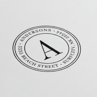 (RESIZED) Elegant Monogram Return Address Self-ink Self-inking Stamp