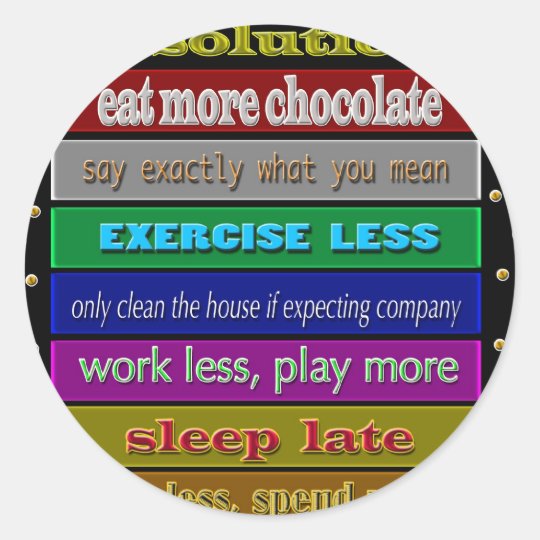resolutions 2009 classic round sticker