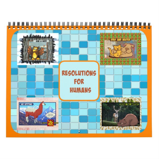 Resolutions for Humans Calendar (Medium size) (Cover)
