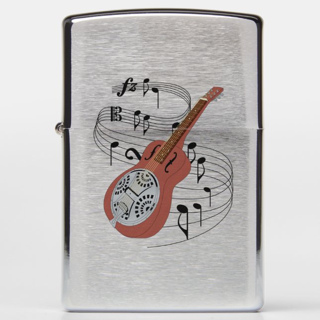 Resonator Guitar Zippo Lighter (Front)