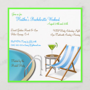 Resort Bachelorette Weekend Custom Invitations