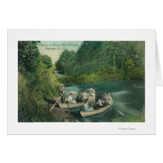 Resorters Boating at the Springs Cards (Front Horizontal)