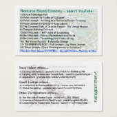 Resource Based Economy & Permaculture links (Front & Back)