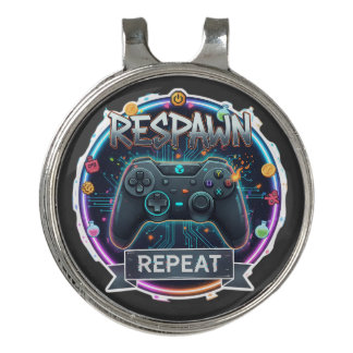 Respawn and Repeat Gamer Controller Golf Hat Clip