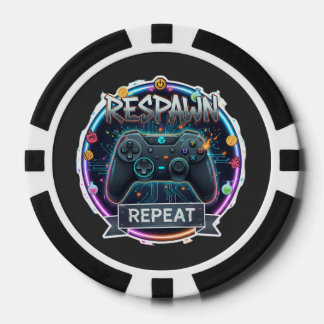 Respawn and Repeat Gamer Controller Poker Chips