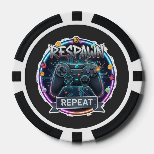 Respawn and Repeat Gamer Controller Poker Chips (Front)