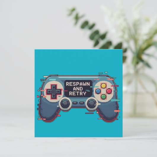 Respawn and Retry - Retro Gaming Glitch Art (Standing Front)