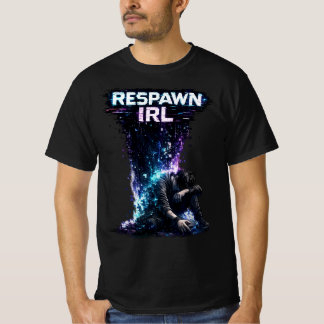 RESPAWN IRL – Glitch Gamer Burnout Design T-Shirt