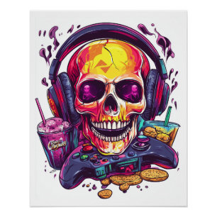 Respawn Ready � Funny Gamer Skull Poster