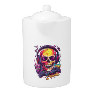 Respawn Ready � Funny Gamer Skull Teapot