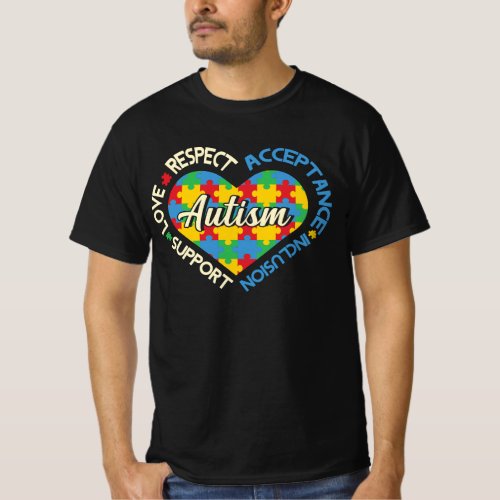 Respect Acceptance Inclusion Love Support Autism A T_Shirt