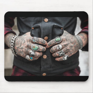 "Respect America" Tattooed Hands Mouse Pad