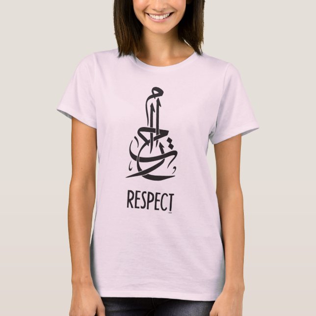 Respect Arabic Calligraphy and English T-Shirt (Front)
