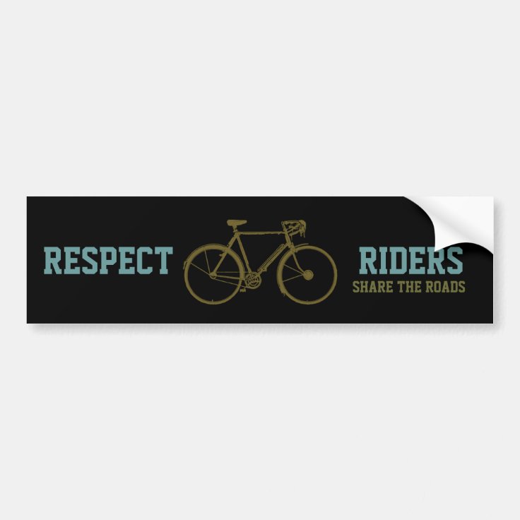 respect bike riders bumper sticker | Zazzle