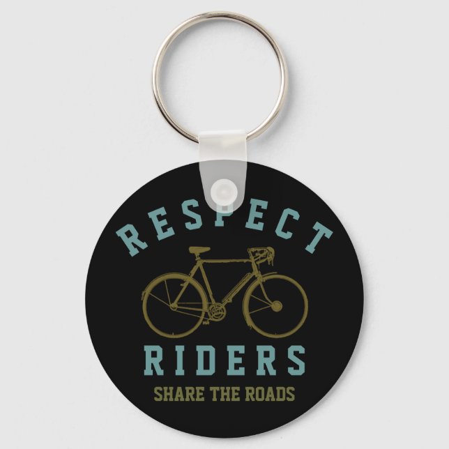 respect bike riders keychain (Front)