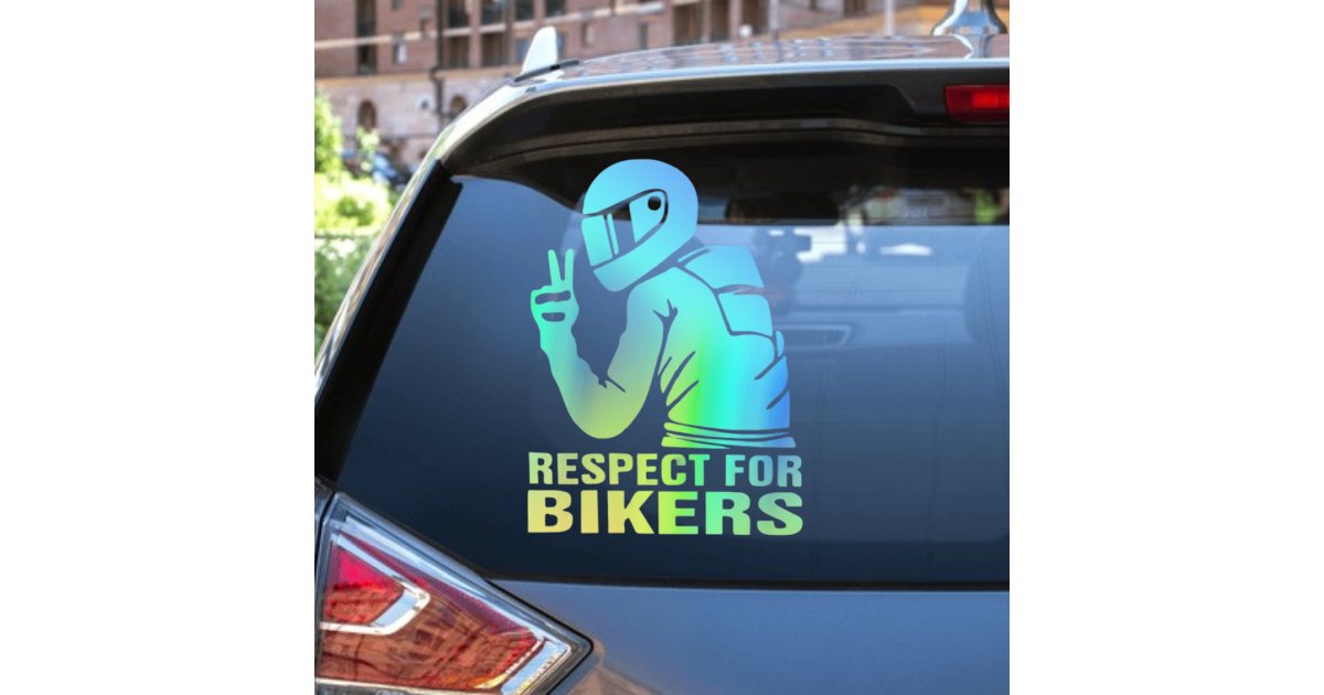 Motorcycle Respect Sign Respect Biker Motorcycle 3D Vinyl Decal Sticker | Zazzle