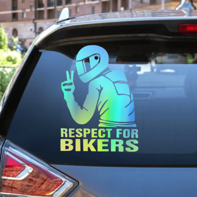 Motorcycle Respect Sign Respect Biker Motorcycle 3D Vinyl Decal Sticker | Zazzle