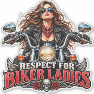 Respect For Biker Ladies colour car sticker
