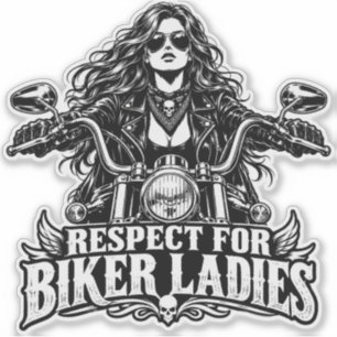 Respect For Biker Ladies minimal black car sticker