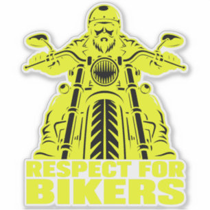 Respect For Bikers minimal yellow Sticker