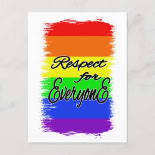 Respect for Everyone   LGBTQ+ Pride Postcard