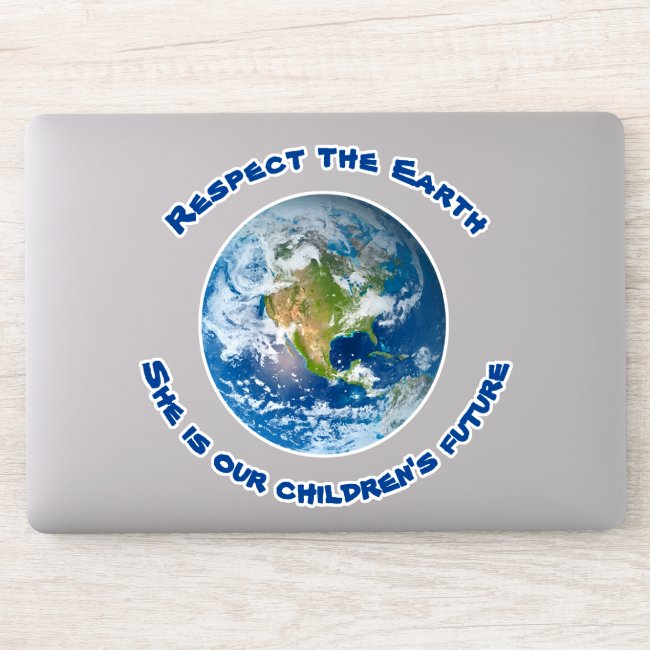 Respect Future Planet Earth Vinyl Contour Sticker