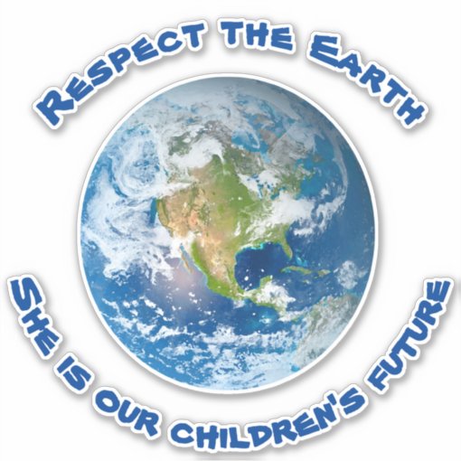 Respect Future Planet Earth Vinyl Contour Sticker | Zazzle