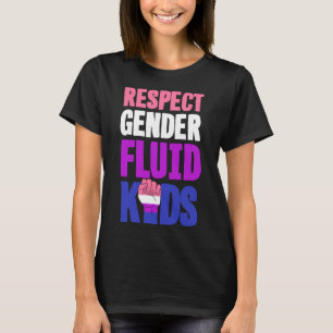 Respect Genderfluid Kids Cute LGBTQ Ally Nonbinary T-Shirt