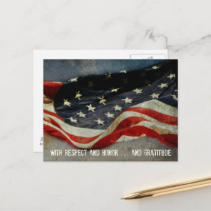 Respect, Honor and Gratitude Veterans Day Postcard