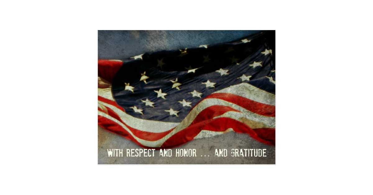 Respect Honor And Gratitude Veterans Day Postcard