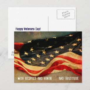 Respect, Honor and Gratitude Veterans Day Postcard