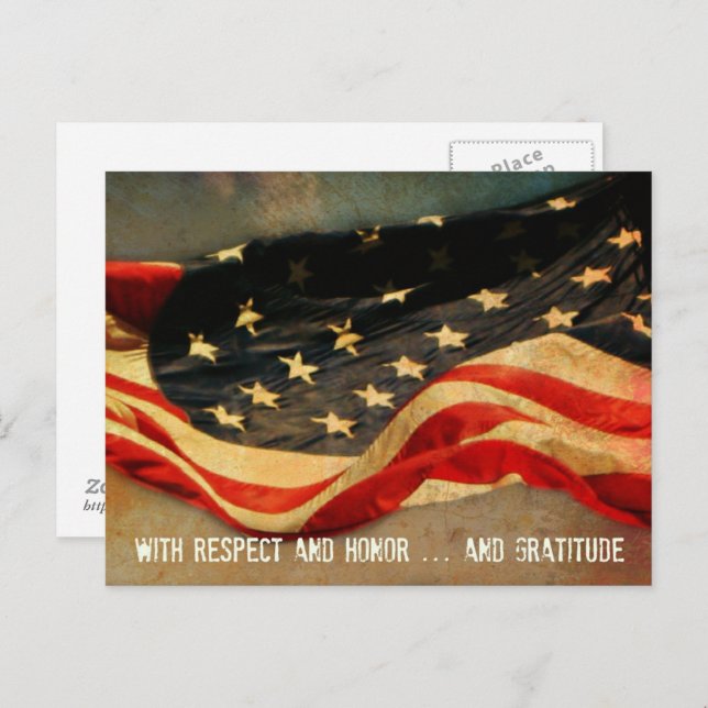 Respect, Honor and Gratitude Veterans Day Postcard (Front/Back)