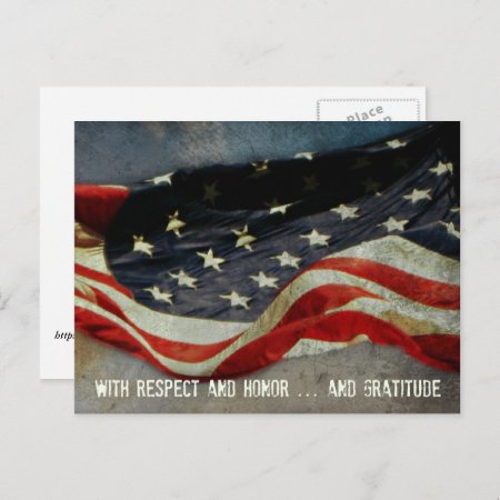 Respect, Honor And Gratitude Veterans Day Postcard