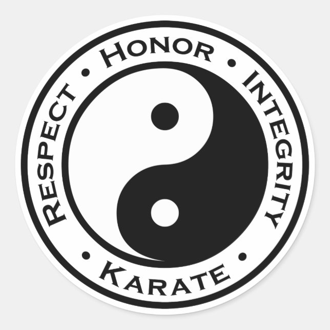 Respect Honor Integrity Karate Classic Round Sticker (Front)